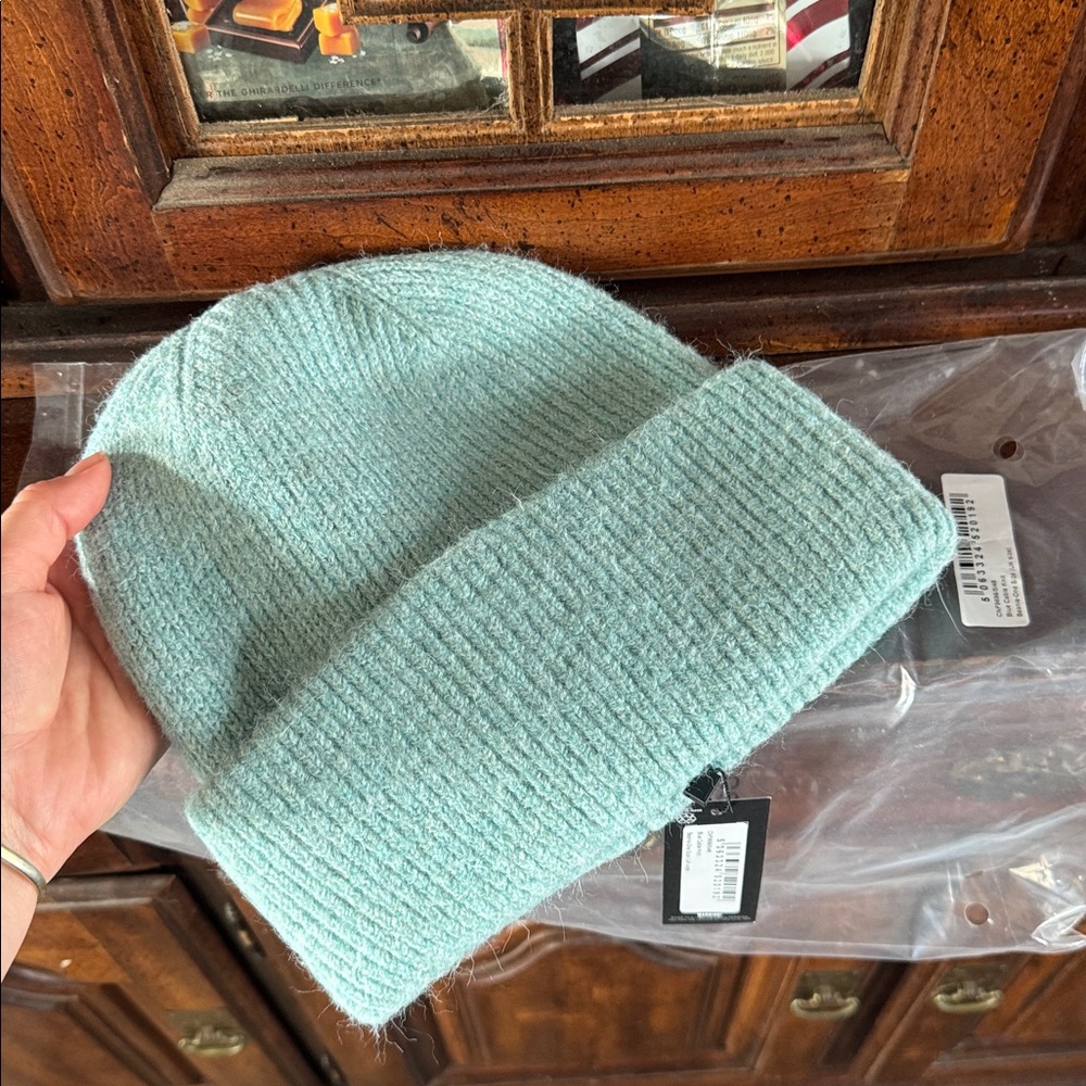 Pretty little thing blue cable knit beanie